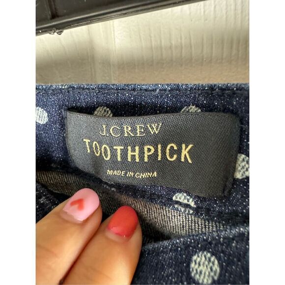 J. Crew Womens Toothpick Dot Jeans Size 29 Ankle - Picture 2 of 5